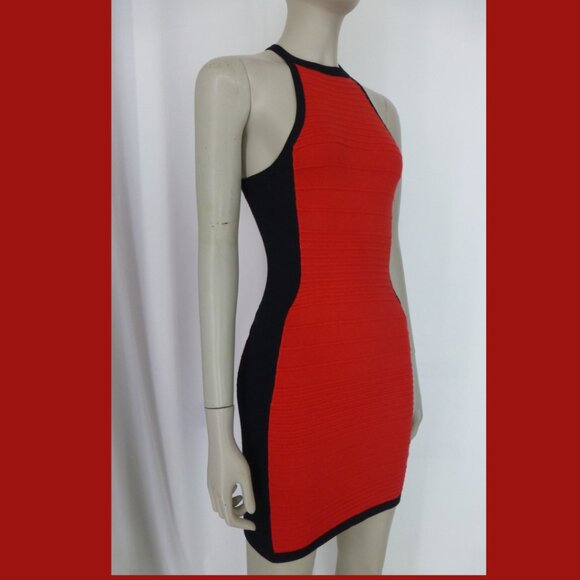 G by Guess Red and Black Bodycon Halter Dress (Size XS) - Picture 3 of 11